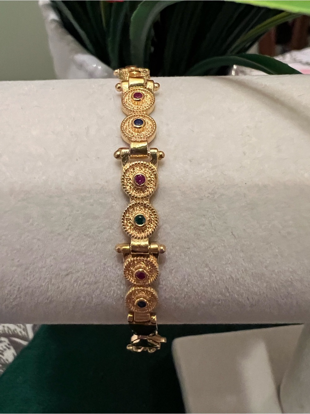 Etruscan 18k Plated SS Byzantine Inspired Link Bracelet